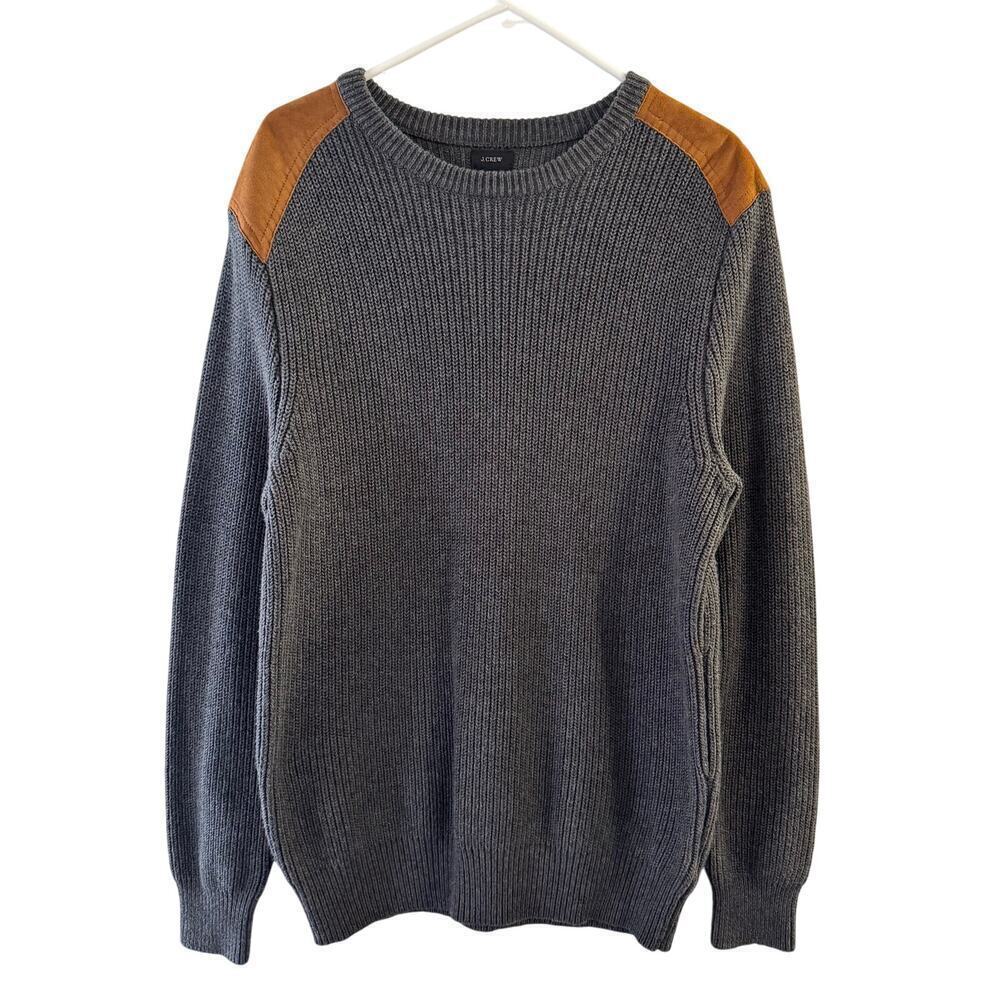 J.Crew Woodsman Cotton Ribbed Knit Fisherman Sweater Blue Size XL